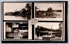K53/ Lakeland Michigan RPPC Postcard c10 4View Railroad Depot Highland 419 picture