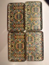 LOT 4 VINTAGE MCM VIKING IMP Alcohol Proof Paper  Dresser Vanity Trinket TRAYS picture