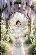 Gorgeous Thai Victorian Tea Garden Soir Woman Lace Dress 4X6 Fantasy Photo picture