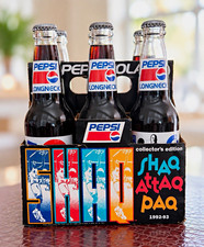 Vintage 1992–93 Pepsi Shaq Attaq PAQ Collector’s Edition 6-Bottle Set picture