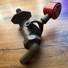 Vintage Krueger Barware Beer Tap Keg Man Cave Handle Knob Brass Drain Valve picture