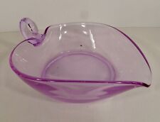 Handled Heart Shaped Crystal Glass Nappy Bowl with Spout Lilac or Sun Purpled picture