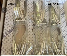 Boxed set of six vintage silver plated filigree glass holders with spoons  picture