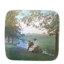 Moore Bond Magic Lantern Slide Romantic Creek Scene 1906 picture