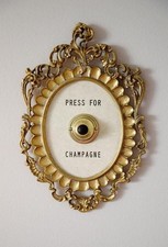 Okuorze Press for Champagne Vintage Button Doorbell, Wall Plaque Ornament Gift picture