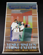 Vintage  1981 Venice Simplon Orient Express Poster Dinner Car First Edition picture