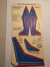 1950s Ice Cream'n Cake Roll Newly Weds Baking Co. Cut-out Model of Rocket Plane picture