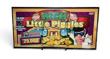 Rich Little Piggies WMS 2003 Authentic Slot Machine Glass Top Marquee Panel picture