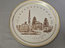 Vintage 1976 Pittsburgh Bicentennial Collector Plate Gold Trim Limited Edition picture