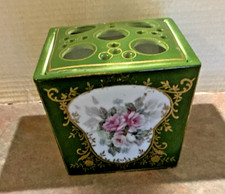 Sevres Green Tulipiere Porcelain Flower Planter 1930s picture