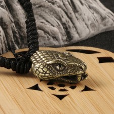 Retro Brass Domineering Snake Head Keychain Pendant Small Pendant picture