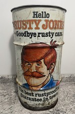Vintage Rusty Jones Rustproofing Metal Drum Trash Can 27