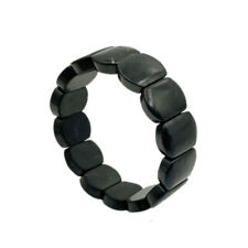 Shungite Bracelet, Elastic Cord, 4G 5G EMF Protection & Healing Fullerenes picture
