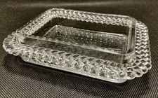 VTG Fostoria Crystal Cigarette Box w/Lid Colony Pattern Mid Century MCM picture