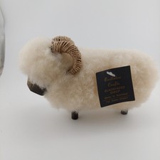 Vintage Castleton Crafts Jacob Sheep Figurine Wool & Wood Handmade In Scotland  picture