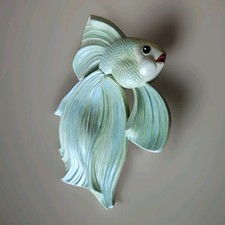 Vintage Chalkware Fish Plaster Wall Plaque MCM Retro Bathroom picture