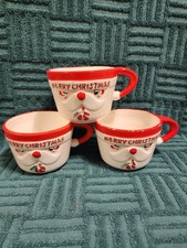 Rare Vintage James R Summers Shafford Santa Winking Punch Bowl Mugs picture