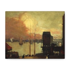 Robert Henri - Cumulus Clouds, East River - 1901-1902 - Canvas Wall Art picture