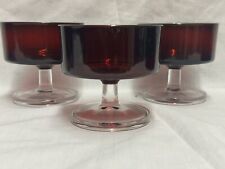Luminarc France Ruby Red Champagne Cocktail Sherbet Glasses Lot Of 3 picture