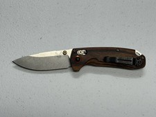 CUSTOM Benchmade North Fork 15031 Knife, Bronze Components, Wood Scales picture