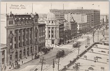 Portage Avenue Winnipeg Manitoba MB Streetcars Unused Postcard H78 picture