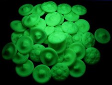 Uranium snowflake glass buttons 18mm Lot 48pcs Vintage Czech picture