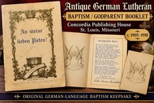 Antique 1905 German Lutheran Baptism Booklet Godparents Paten Concordia St Louis picture