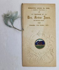 1927 antique FREEMASON MOELWYN LODGE blaenau festiniog WALES MENU program JONES picture