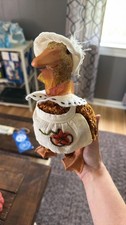 vintage Pilgrim Duck Resin Statue Figurine Thanksgiving Home Decor Rare picture