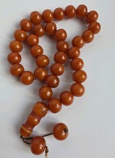 Vintage Phenolic Resin Islamic Prayer Beads 33 Misbaha Tesbih 107g Large Beads picture