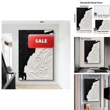 BACJUOPLDArt Black And White Abstract Canvas Wall Art Black Textured Poster picture