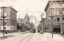 Street View Shelden St., Houghton MI Michigan RPPC Photo Postcard COPY picture