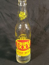 Vintage 1959 Triple XXX Root Beer King Size 10 Oz ACL Soda Bottle Advertising picture