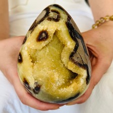 3.19LB  Natural Gold Dog Teeth Dragon Pattern Petrochemical Crystal Cave Healing picture