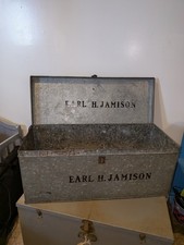 Vintage US Army Air Forces Military Foot Locker/Trunk/Chest- Good Condition  picture