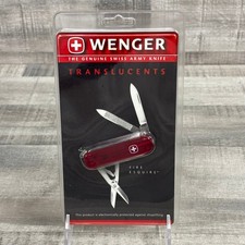 Wenger Translucents Fire Esquire NOS Sealed Red Swiss Army Knife picture