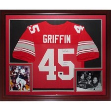 Archie Griffin Autographed Ohio State Buckeyes (Scarlet #45) Deluxe Framed Jerse picture