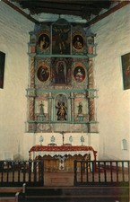 Reredos San Miguel Mission Interior Of San Miguel ChurchSanta Fe NM Vtg Postcard picture