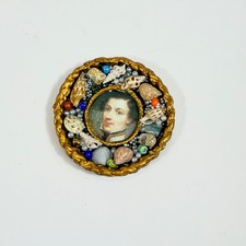 Artisan Dollhouse Miniature Victorian Shell Art Portrait Plaque Wall Medallion picture