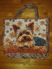New Quilted Tote Purse Bag Yorkshire Terrier Yorkie Puppy Dog Cotton picture