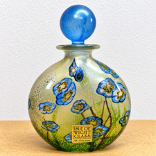 Isle of Wight Glass Perfume Scent Bottle Pink Multicolour Art Glass 10cm picture