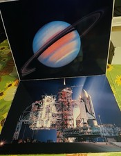 Vintage 1981 NASA Space Shuttle Saturn Laser Photo Art Prints Lot Impact NASA  picture