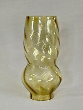 Lovely Antique Hand Blown Amber Swirl Glass Lamp Chimney picture