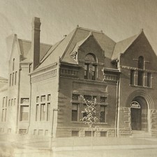 Antique Snapshot Photograph Beautiful Library Building Rochester MN picture