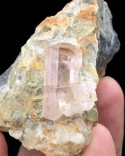 72 Grams Natural Transparent Pink Topaz Crystal on Matrix | Katlang Pakistan picture