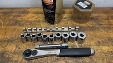 Vintage Bahco Snap On USA 1/2” Socket Ratchet Set Nice Shape picture