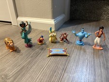 ALADDIN Figure Play Set DISNEY PVC Toy Set Lot of 8 Used picture
