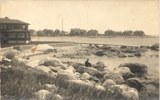 NARRAGANSETT BAY VIEW c1910 rhode island ri real photo postcard rppc ~crease picture