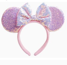 New Millennial Pink inspired Sequin Minnie Mouse Ears HANDMADE picture