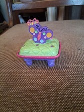 Vintage Whimsical Butterfly Jewelry Trinket Box picture